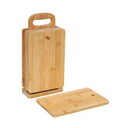 6 bambusowych desek do krojenia z podstawką, wymiary deski: 22x14x0,8 cm