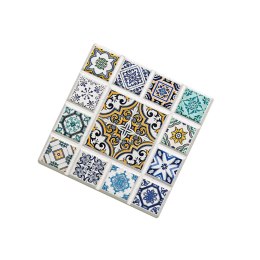 Podkładka pod szklankę, ceramika/korek, 11 x 11 cm, romb