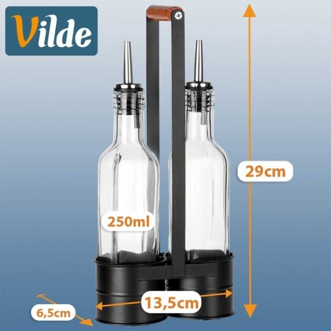 BUTELKI SZKLANE DO OLIWY OCTU 2x 250ml W STOJAKU 229274