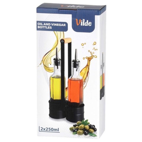 BUTELKI SZKLANE DO OLIWY OCTU 2x 250ml W STOJAKU 229274