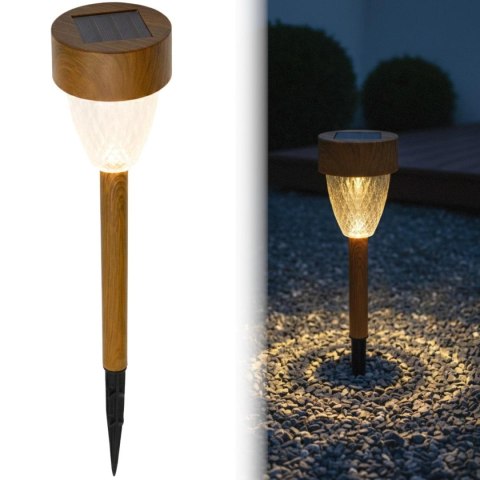 LAMPA SOLARNA IMITACJA DREWNA 7x39CM