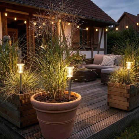 LAMPA SOLARNA KRYSZTAŁ INOX 5,5x33CM