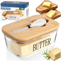 MASELNICZKA SZKLANA Z NOŻYKIEM I BAMBUSOWĄ POKRYWĄ 139475