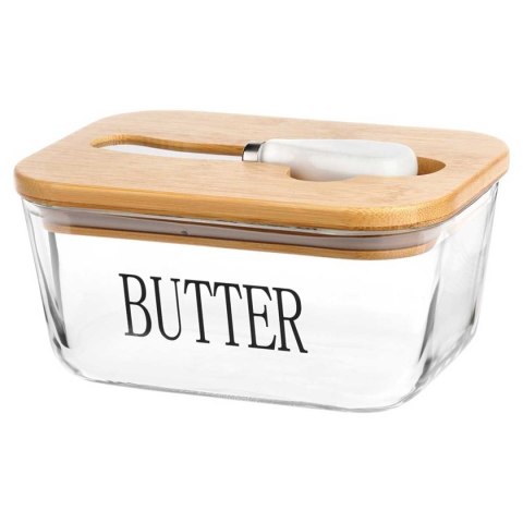 MASELNICZKA SZKLANA Z NOŻYKIEM I BAMBUSOWĄ POKRYWĄ 139475