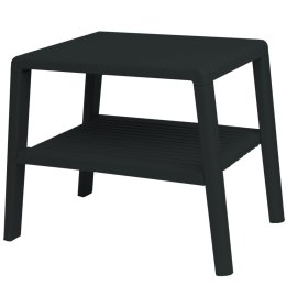 Wytrzymały stolik basenowy kawowy do ogrodu na taras z półką - CZARNY