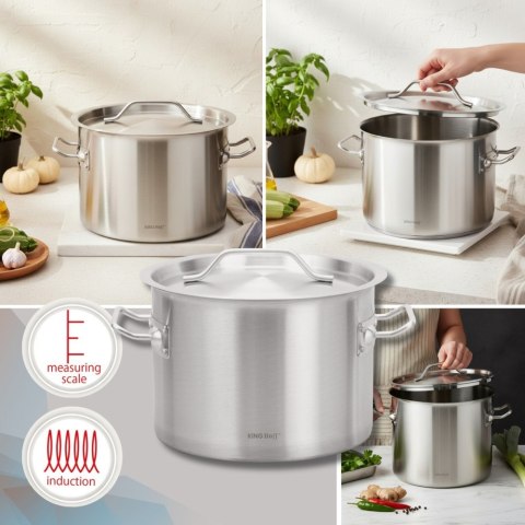 Garnek gastronomiczny, stal nierdzewna, Ø25cm, 9L, KINGHOFF KH-2021
