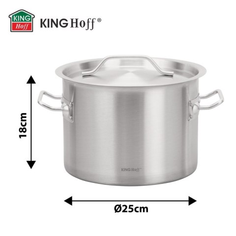 Garnek gastronomiczny, stal nierdzewna, Ø25cm, 9L, KINGHOFF KH-2021