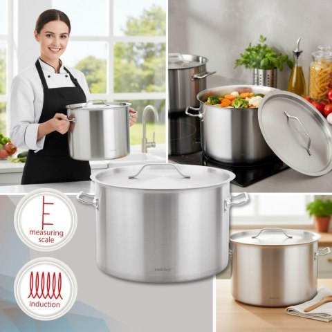 Garnek gastronomiczny, stal nierdzewna, Ø38cm, 27L, KINGHOFF KH-2025