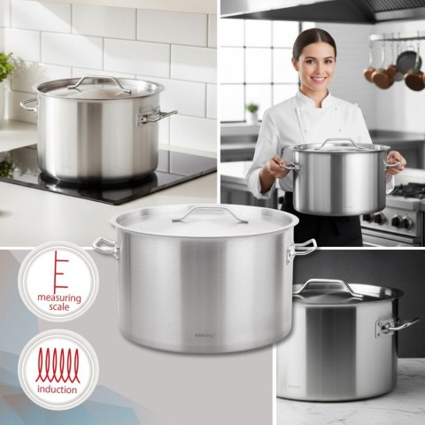Garnek gastronomiczny, stal nierdzewna, Ø40cm, 32L, KINGHOFF KH-2026