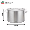 Garnek gastronomiczny, stal nierdzewna, Ø45cm, 44L, KINGHOFF KH-2027