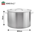 Garnek gastronomiczny, stal nierdzewna, Ø55cm, 83L, KINGHOFF KH-2029