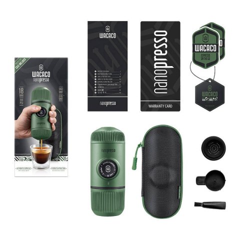 Przenośny ekspres do kawy WACACO Nanopresso Moss Green + Etui