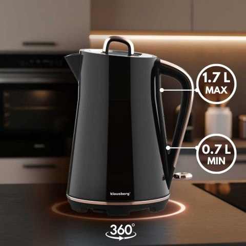 CZAJNIK ELEKTRYCZNY 1,7L KLAUSBERG KB-9015 CZARNY