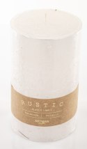 Pl Biały Świeca Rustic Metalic Walec Duży Fi9 ART-POL