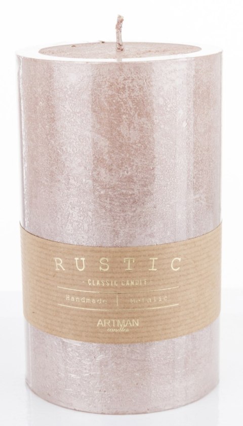 Pl Rose Gold Rustic Metalic Świeca Walec Duży Fi9 ART-POL