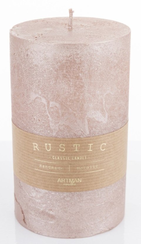 Pl Rose Gold Rustic Metalic Świeca Walec Duży Fi9 ART-POL