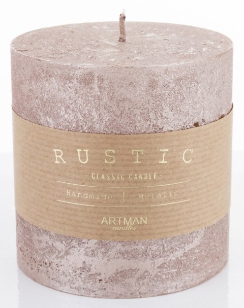 Pl Rose Gold Rustic Metalic Świeca Walec Mały Fi9 ART-POL