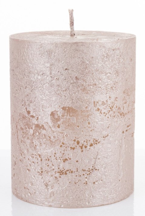 Pl Rose Gold Rustic Metalic Świeca Walec Średni F9 ART-POL