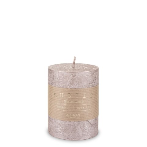 Pl Rose Gold Świeca Rustic Metalic Walec Mały Fi7 ART-POL