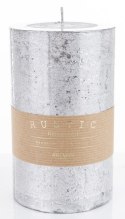 Pl Srebrny Świeca Rustic Metalic Walec Duży Fi9 ART-POL