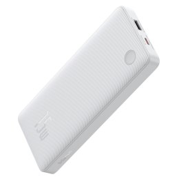 Powerbank 10000mAh 15W Airpow Lite z kablem USB-A - USB-C 30cm - biały