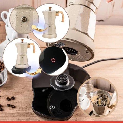 Kawiarka elektryczna espresso, Zaparzacz do kawy, 300 ml, beżowy, 500 W, KLAUSBERG KB-7999