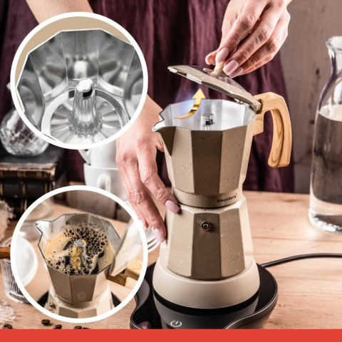 Kawiarka elektryczna espresso, Zaparzacz do kawy, 300 ml, beżowy, 500 W, KLAUSBERG KB-7999