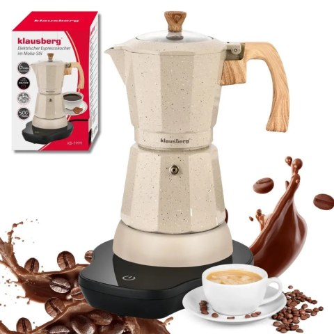 Kawiarka elektryczna espresso, Zaparzacz do kawy, 300 ml, beżowy, 500 W, KLAUSBERG KB-7999