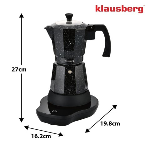 Kawiarka elektryczna espresso, Zaparzacz do kawy, 300 ml, czarny, 500 W, KLAUSBERG KB-7998