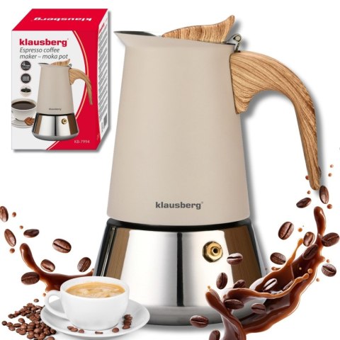Kawiarka stalowa espresso, Zaparzacz do kawy, 200 ml, indukcja, KLAUSBERG KB-7994