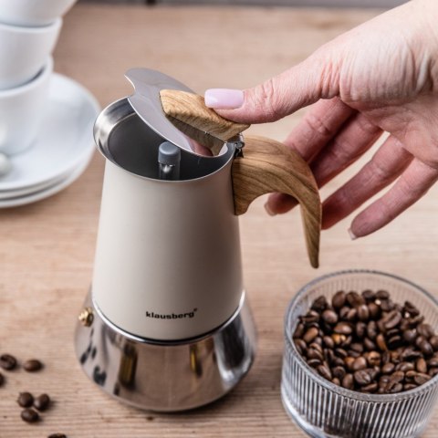 Kawiarka stalowa espresso, Zaparzacz do kawy, 200 ml, indukcja, KLAUSBERG KB-7994