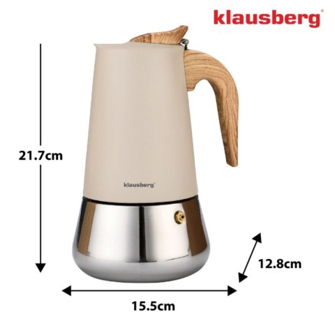 Kawiarka stalowa espresso, Zaparzacz do kawy, 450 ml, indukcja, KLAUSBERG KB-7996