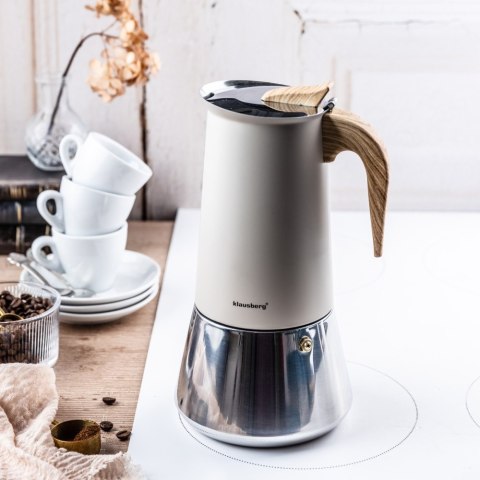 Kawiarka stalowa espresso, Zaparzacz do kawy, 600 ml, indukcja, KLAUSBERG KB-7997