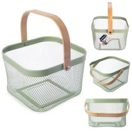 Koszyk do przechowywania metalowy zielony GREENISH 27x24.5x17.5cm ORION 731635