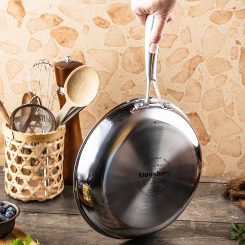 PATELNIA STALOWA 24cm Z POWŁOKĄ PLASTER MIODU KLAUSEBRG KB-9022