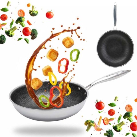 PATELNIA STALOWA 28cm Z POWŁOKĄ PLASTER MIODU KLAUSEBRG KB-9023