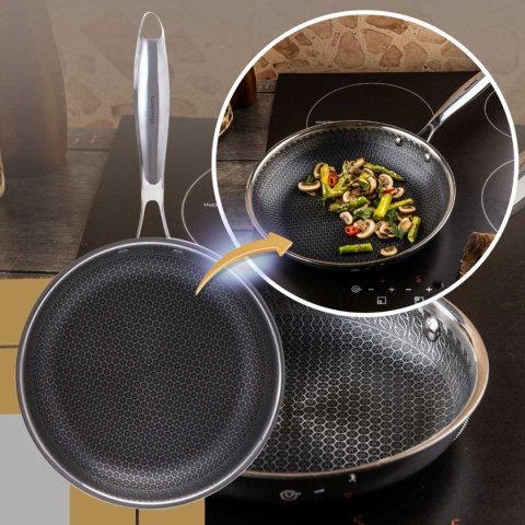 PATELNIA STALOWA 28cm Z POWŁOKĄ PLASTER MIODU KLAUSEBRG KB-9023