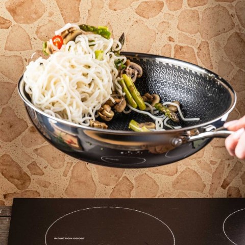 PATELNIA STALOWA WOK 28cm Z POWŁOKĄ PLASTER MIODU KLAUSEBRG KB-9024