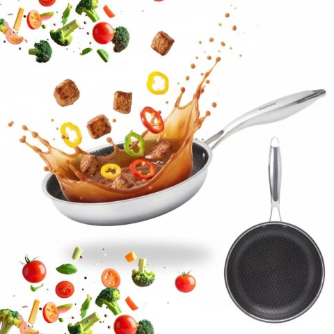 Patelnia stalowa z powłoką non-stick honeycomb, 20 cm, PFOA-Free KLAUSBERG KB-9021