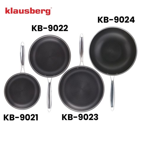 Patelnia stalowa z powłoką non-stick honeycomb, 24 cm, PFOA-Free KLAUSBERG KB-9022