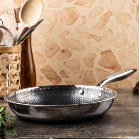 Patelnia stalowa z powłoką non-stick honeycomb, 24 cm, PFOA-Free KLAUSBERG KB-9022