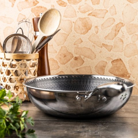 Patelnia stalowa z powłoką non-stick honeycomb, 28 cm, PFOA-Free KLAUSBERG KB-9024