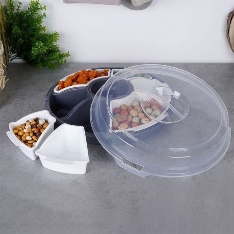 Talerz do serwowania przekąsek przystawek z pokrywą 33cm EXCELLENT HOUSEWARE 139352