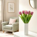 BUKIET 7 TULIPANÓW JASNO FIOLETOWYCH 31CM JAK ŻYWYCH DEKORACJA WIOSENNA