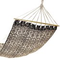 HAMAK OGRODOWY 1 OSOBOWY 200X100CM Z DRĄŻKIEM ETNO CZARNO-BIAŁY 1078106