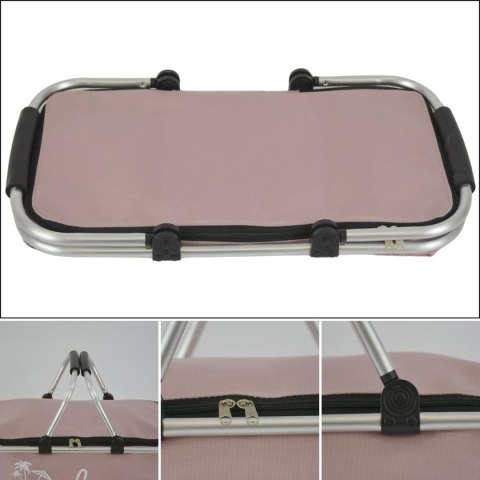 KOSZYK TURYSTYCZNY SKŁADANY TERMICZNY 35L RÓŻOWY REDCLIFFS