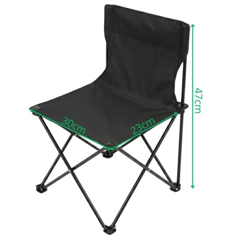 KRZESŁO TURYSTYCZNE SKŁADANE CZARNE 30X30X25/47CM ENERO CAMP