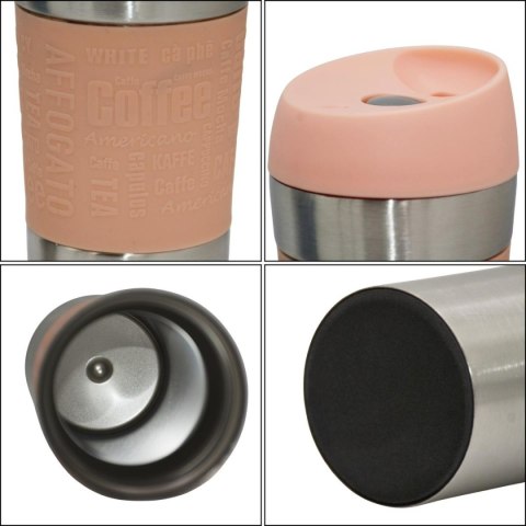 KUBEK TERMICZNY TURYSTYCZNY EXCELLENT HOUSEWARE 350ML RÓŻOWY