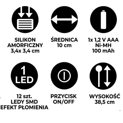 LAMPA SOLARNA KRYSZTAŁ 10X38CM