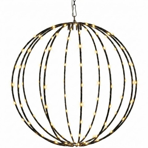 LAMPA SOLARNA WISZĄCA KULA 30CM 120 LED CIEPŁY BIAŁY